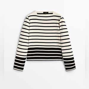 Massimo Dutti Stripes Cotton Boat neck